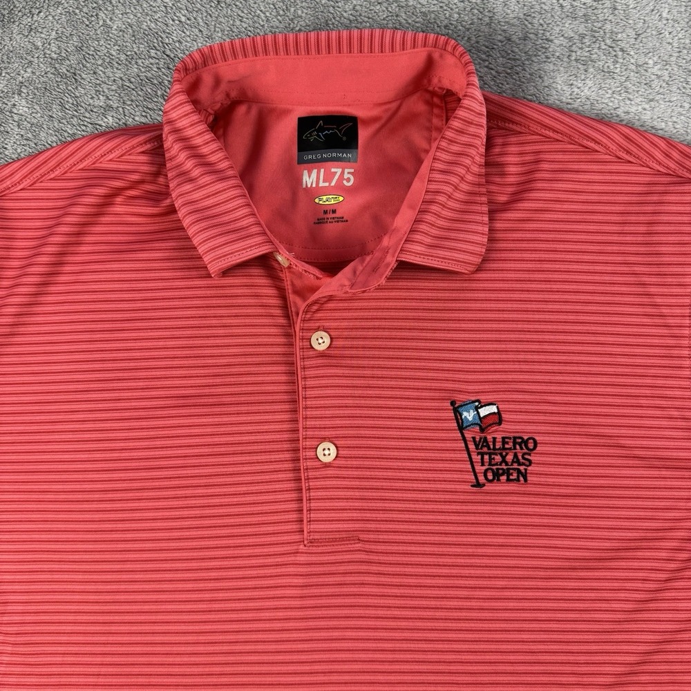 Greg Norman ML75 Men's Polo Shirt Medium Play Dry Classic Performance Golf